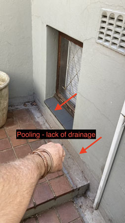 Pooling-lack-of-drainage